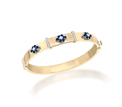Diamond and Blue sapphire bracelet